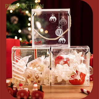 producción favor cajas de navidad bolsas de regalo transparente copo de nieve caja de regalo santa claus niños regalo fiesta suministros decoración de navidad presente caso de caramelo bolsa de regalo alce