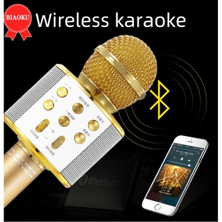 Biaoku WS858 inalámbrico Bluetooth Karaoke micrófono altavoz de mano micrófono USB reproductor KTV fiesta de cumpleaños necesita la discoteca