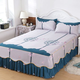 Estilo coreano de una sola pieza de la cama de la falda de la colcha de la cama de sueño sueño Protector de la cubierta (1)