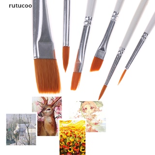 Rutucoo 6Pcs Art Painting Brushes Set Acrylic Oil Watercolor Artist Paint Brush Set CO