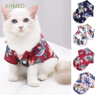 Ahmed camisetas transpirables para perros, productos para mascotas hawaianas, ropa de gato, playa, para perro pequeño, ropa grande, verano Floral, chaleco para mascotas, Multicolor