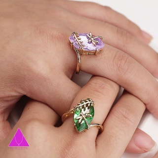 redqueen anillo de diamantes de imitación transparente esmeralda imitación gema libélula decoración anillo para boda