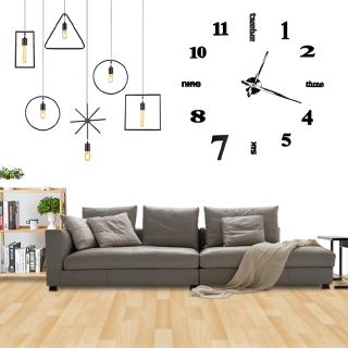Reloj de pared diseño moderno DIY 3D Digital reloj de cuarzo grande espejo reloj de pared sala de estar único Nu (8)
