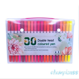 1/60 Color de doble cabeza acuarela pluma oficina marcador arte papelería