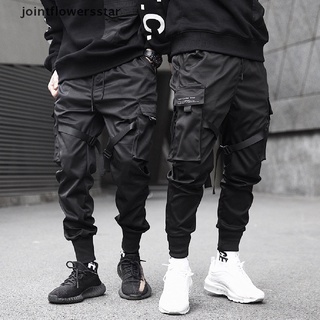 jsco ribbons harem joggers hombres pantalones de carga streetwear hip hop bolsillos track pantalón estrella