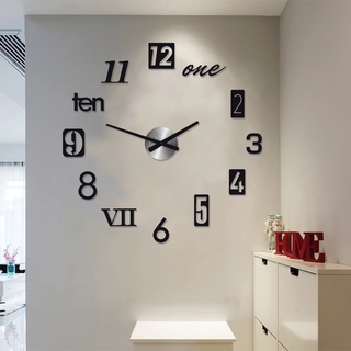 [Listo Stock] 3D Digital Tridimensional Reloj De Pared Pegatina Simple DIY/Acrílico Espejo Superficie Pegatinas/Dormitorio Sala De Estar Arte Decoración