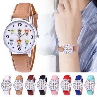 Women Quartz Watch Adjustable Leather Belt Round Dial Wristwatch Lovers' Gifts