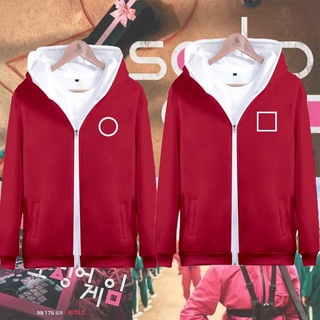 Squid Game Cosplay Jacket Hooded Long Sleeve Unisex Tops Zipper Round Six Netflix Coat Casual Sports Outerwear