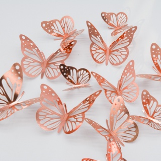 Oro Rosa 3D Mariposa Oranments Día De San Valentín Decoración Para El Hogar Romántico Boda Fiesta De Cumpleaños Novia Ser Showe