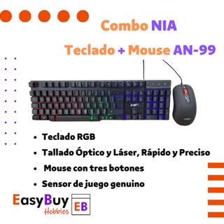 Combo GAMER Teclado + Mouse Inalámbrico NIA AN-99 (5)