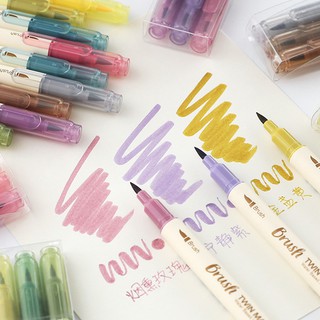 Winzige Brush Pen Lettering Vintage Maker Color Set De Pluma De Doble Cabeza Reemplazar Tombow Dual (4)