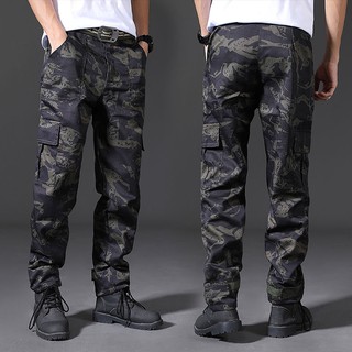 RUNTIP Táctico Camuflaje Pantalones Militares De Carga De Los Hombres Resistente Al Desgaste Trabajo Militar Casual Negros