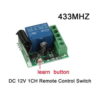 dc 12v 1ch 433mhz universal inalámbrico control remoto interruptor rf relé receptor 433 mhz transmisor botón módulo diy kit (3)
