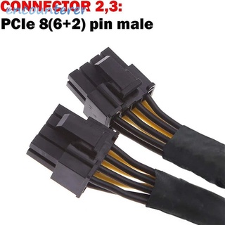[listo] gpu pcie 8 pines hembra a dual 2x 8 pines (6+2) macho pci express adaptador de alimentación trenzado y divisor cable de extensión 20 cm encantadoress