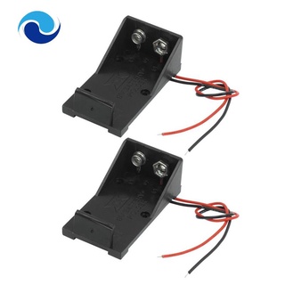 2 piezas de plástico negro 9v baterías de batería titular w alambre cables (1)