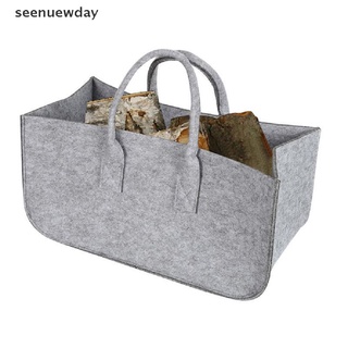 [ver] cesta de leña grande, cesta de compras de fieltro de almacenamiento bolsa de telas, cesta de lavandería (3)