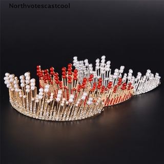 northvotescastcool perla cristal tiara rhinestone accesorios para el cabello corona boda nupcial diadema nvcc (9)