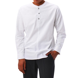 botón de manga larga de los hombres camisa cuello v suave color sólido slim fit casual camisa jersey top (6)