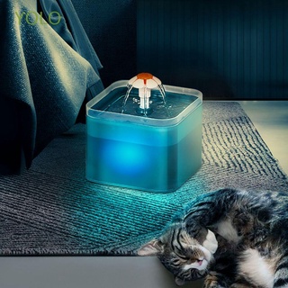 YOLO Cats-Fuente De Beber Para Gatos , Para Agua Limpia Y Fresca , Con Iluminación LED , Dispensador De Para Mascotas , Capacidad De 2 L , Recirculado Con , Alimentador Automático Multicolor (1)