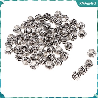 CHARMS 60pcs vintage tibetano plata rondelle espaciador grande agujero perlas encantos sueltos