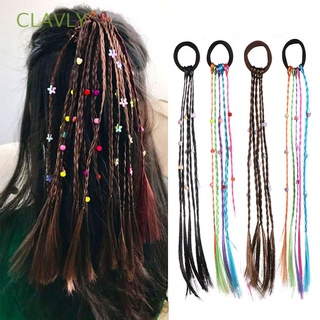 CLAVLY Women Hair Rubber Band Twist Wig Ponytail Holder Wig Braided Headband Kids Hair Band Hair Accessories Headwear Girls Elastic Hair Rope