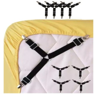 1/4 piezas de clip de sábana de cama ajustable triángulo tirantes pinzas soporte correas clip para sábanas fundas de colchón sofá