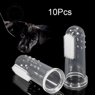 10 pzs cepillo de dientes de silicona para dedo/cepillo de dientes para mascotas/perro/gato/cuidado de los dientes DFY