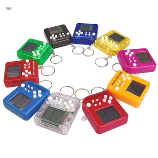 rev portátil mini tetris consola de juegos llavero lcd de mano jugadores de juegos niños educativos juguetes electrónicos anti-estrés llavero