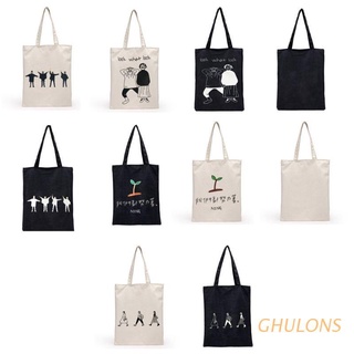 ghulons creative bolso de hombro de lona de compras bolso eco mensajero cremallera bolsa para mujeres niñas
