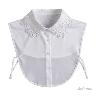 bef mujeres decorativo capas media camisa desmontable blanco dickey blusa hueco bordado encaje solapa falso cuello superior