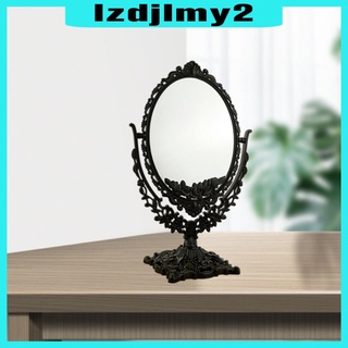 [Limit Time] negro de dos caras de escritorio espejo de maquillaje Floral ovalado espejo desmontable