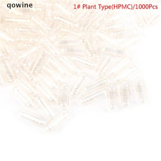 qowine 1000pcs hpmc planta musulmana cápsula vacía cápsula medicina cápsula 1 # transparente píldora co (8)