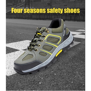 Los hombres zapatos de acero del dedo del pie de protección de trabajo Anti Smashing zapatos de trabajo hombre punción a prueba de seguridad transpirable masculino zapatillas de deporte de los hombres calzado (6)