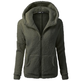 Beauty1 mujeres con capucha suéter abrigo invierno cálido lana cremallera abrigo algodón Outwear AG/L