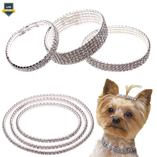 Ls Collar elástico de diamantes de imitación para mascotas/cachorros/joyería/Collar de cristal de una capa para perros/gatos (1)