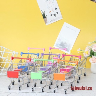 WULAI 1 carro de la compra Mini carrito de compras supermercado carrito de compras juguete de almacenamiento