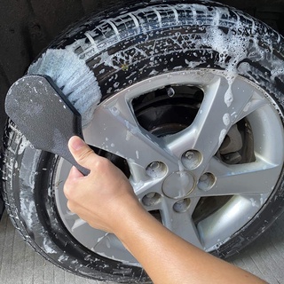 Cepillo de limpieza de ruedas inofensivo, cepillo de detalle, mango corto, cepillo de lavado de llanta de neumáticos para vehículos (3)