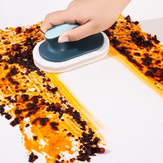 Cepillo de esponja de cocina con mango multiusos esponja limpiadora potente limpieza rápida cepillo de descontaminación (7)