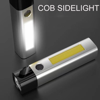 Mini COB + Linterna LED Recargable Por USB Portátil Para Uso Doméstico Y Al Aire Libre/Alta Luz Resistente Agua/Flash Extremadamente Brillante Para Senderismo , Camping , Supervivencia , Emergencia (2)
