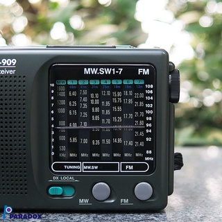 Tecsun R-909 FM radio portátil (onda corta) receptor global de 9 bandas de 9 pzs paradoja