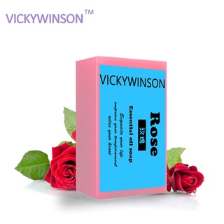 VICKYWINSON jabón hecho a mano con aceite de rosa para blanquear la piel removedor de espinillas acné 50g
