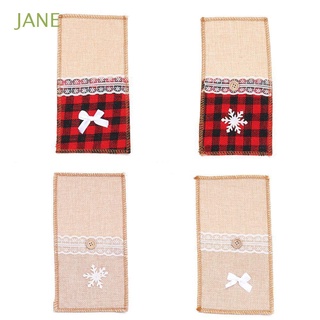 JANE Dining-Table Cutlery Bag Christmas New Year Decor Fork Case New Eve Xmas Ornaments Party Decoration Home Cover