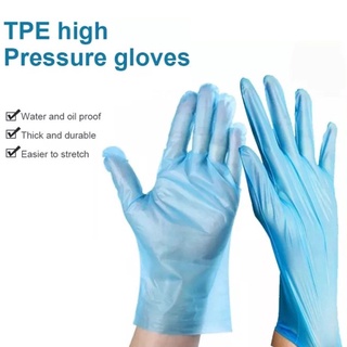 100 recuentos/caja de guantes desechables sin polvo de vinilo transparente TPE guantes de látex sin guantes para el hogar de manejo de alimentos de laboratorio de trabajo (1)