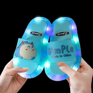 Fvuwtg Footwear Luminous Jelly Summer Children's LED Slipper Girls Slippers CO (1)