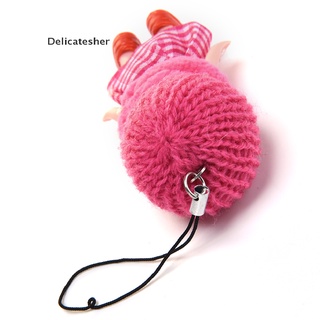[delicatesher] 1 pieza de muñecas de bebé suaves interactivas mini muñeca teléfono colgante niños juguetes 8 cm caliente