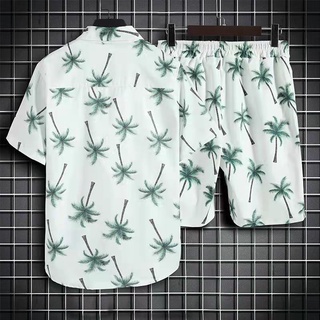 Sanya Beachwear Traje De Los Hombres De Manga Corta Camisa De Gran Tamaño Suelto Hawaii De Secado Rápido Casual Pantalones Cortos Pareja 2 28 (9)