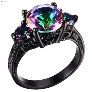 Women Colorful Alloy Zircon Finger Ring Jewelry Valentine's Wedding Gifts (4)