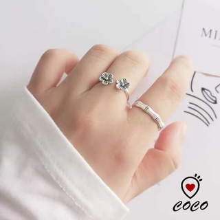 Japonés y coreano nueva pareja S925 anillo de plata de ley Simple hombres y mujeres abrir dedo bucle Ins tendencia accesorios de moda joyería regalo