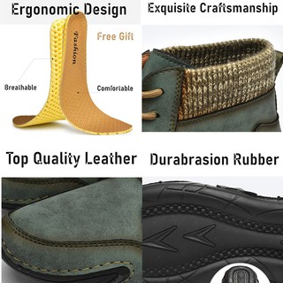 Casual botas de cuero mediados de la parte superior botas de cuero zapatos de los hombres de estilo británico Kasut kulit kasual (2)