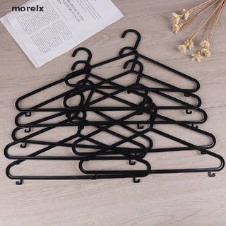morelx 10 piezas perchas de plástico para ropa de adulto negro organizador de ropa seca co